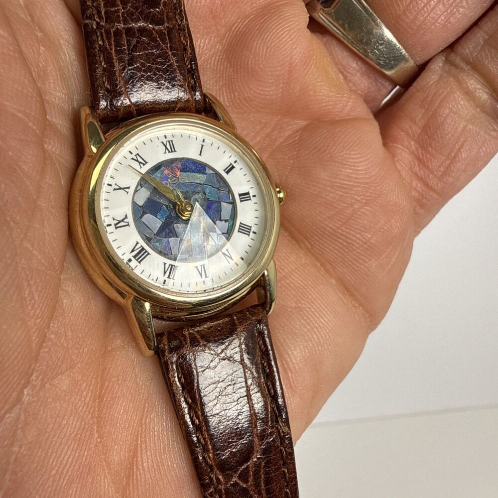 VINTAGE FOSSIL PC-9652 PYRAMID PRISM CRYSTAL QUARTZ WATCH - Needs Battery
